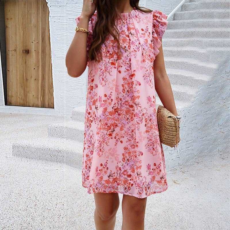 CASUAL HOLIDAY PRINT SLEEVELESS DRESS