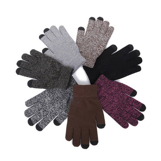 CWAG00542_WINTER KNIT WARM TOUCHSCREEN GLOVES FOR MEN WOMEN