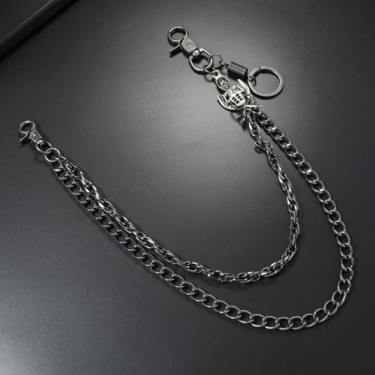 PUNK SKULL PENDANT MULTI-LAYERED TROUSER CHAIN_CWMM4878