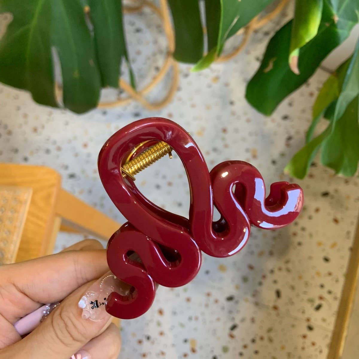 CWAHA4448_NEW RED ELEGANT AND HIGH-END HAIRPIN