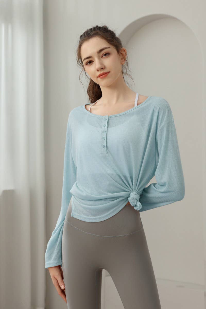 CWTBLL3634_NEW THIN SUN-PROOF LOOSE YOGA CLOTHES