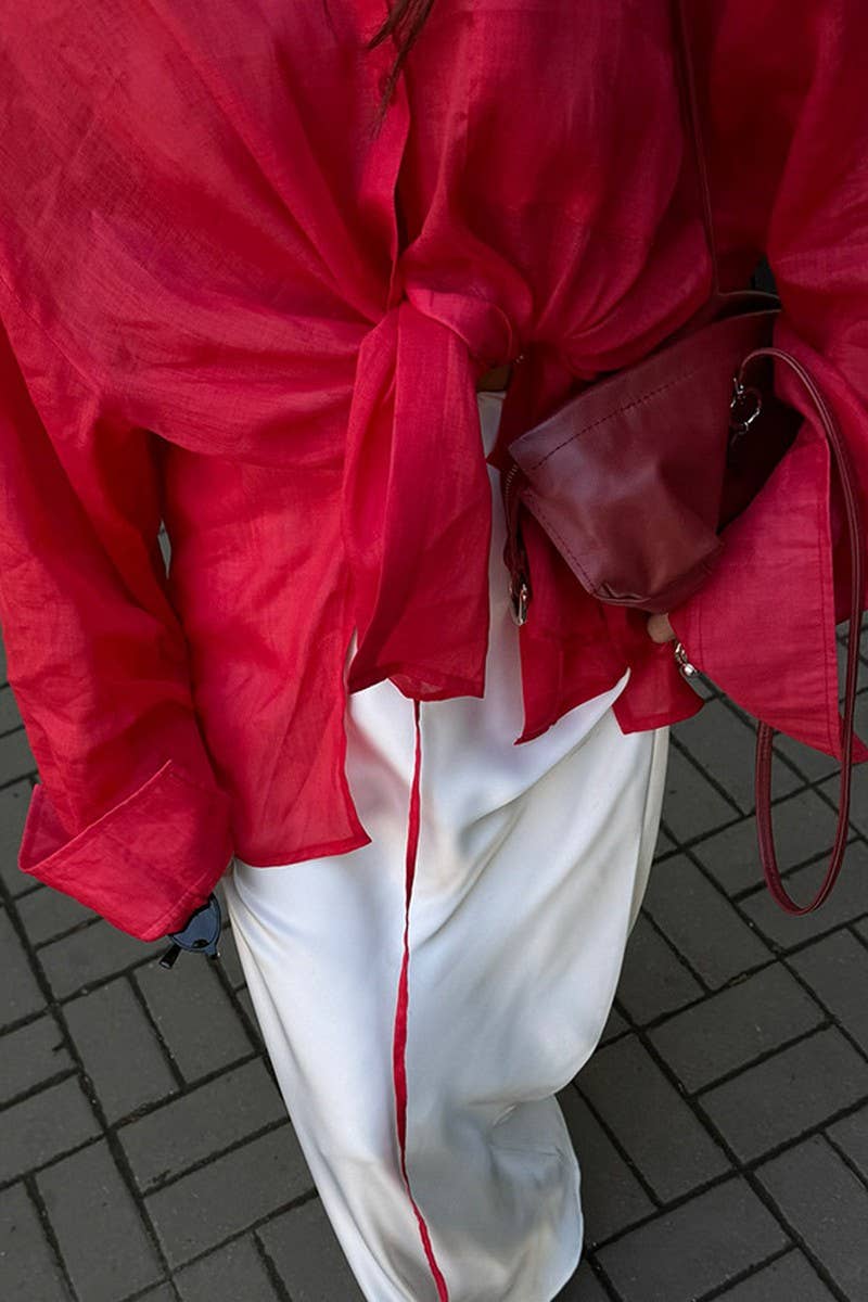 CWTBLL554_SEMI-TRANSPARENT LONG-SLEEVED TENCEL SHIRT