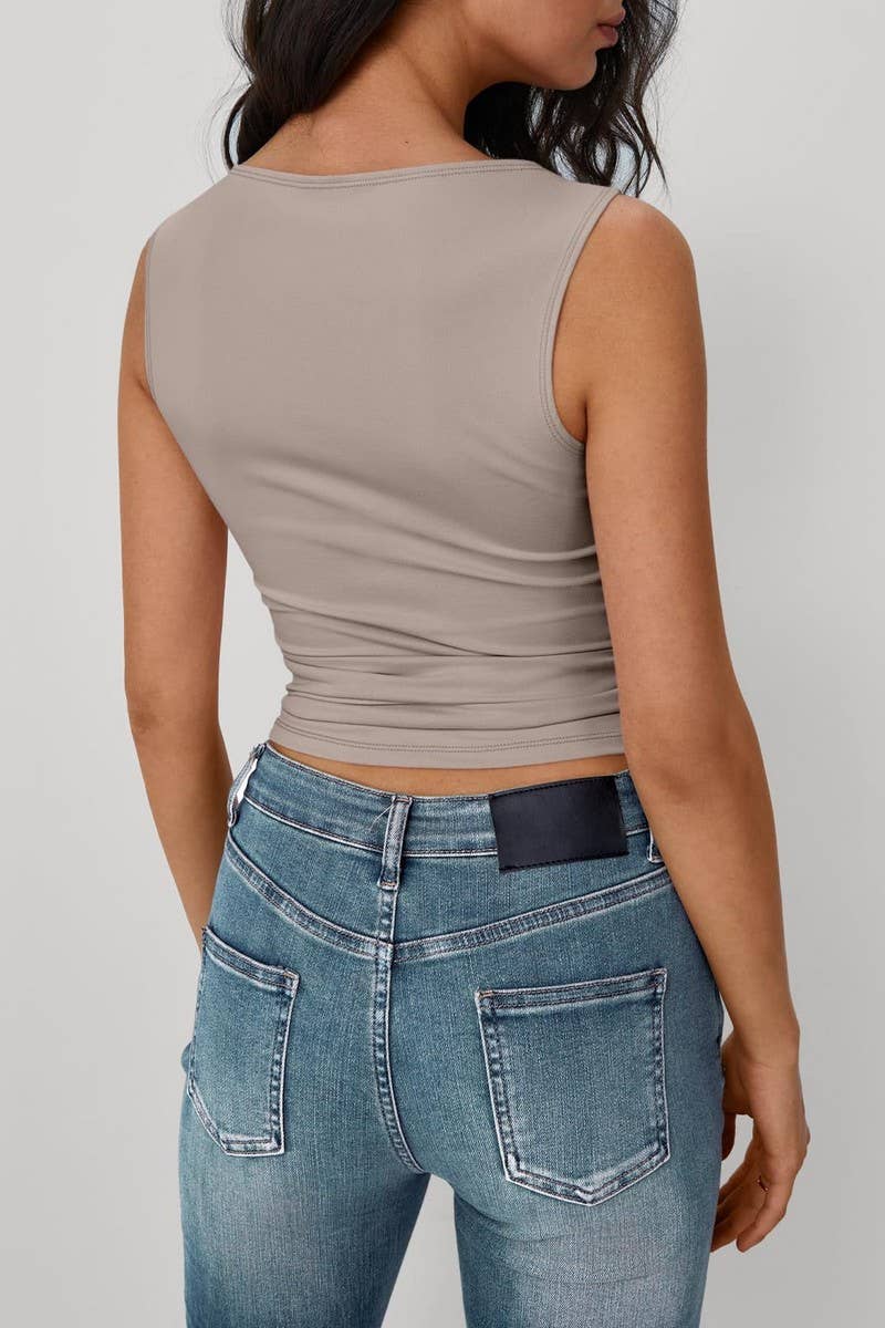 CWTTK1195_SOLID SLEEVELESS SLIM FIT SEXY TANK TOP