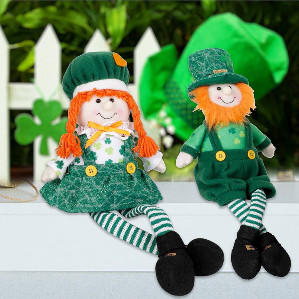 ST. PATRICK'S DAY LONG-LEGGED RUDOLPH DOLL ORNAMENT_CWMM3440