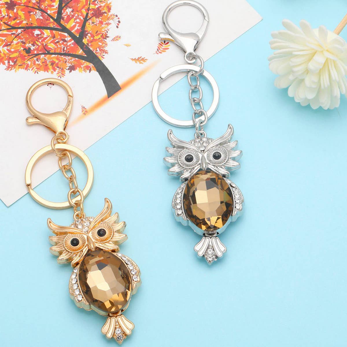 FASHIONABLE OWL METAL KEYCHAIN PENDENT