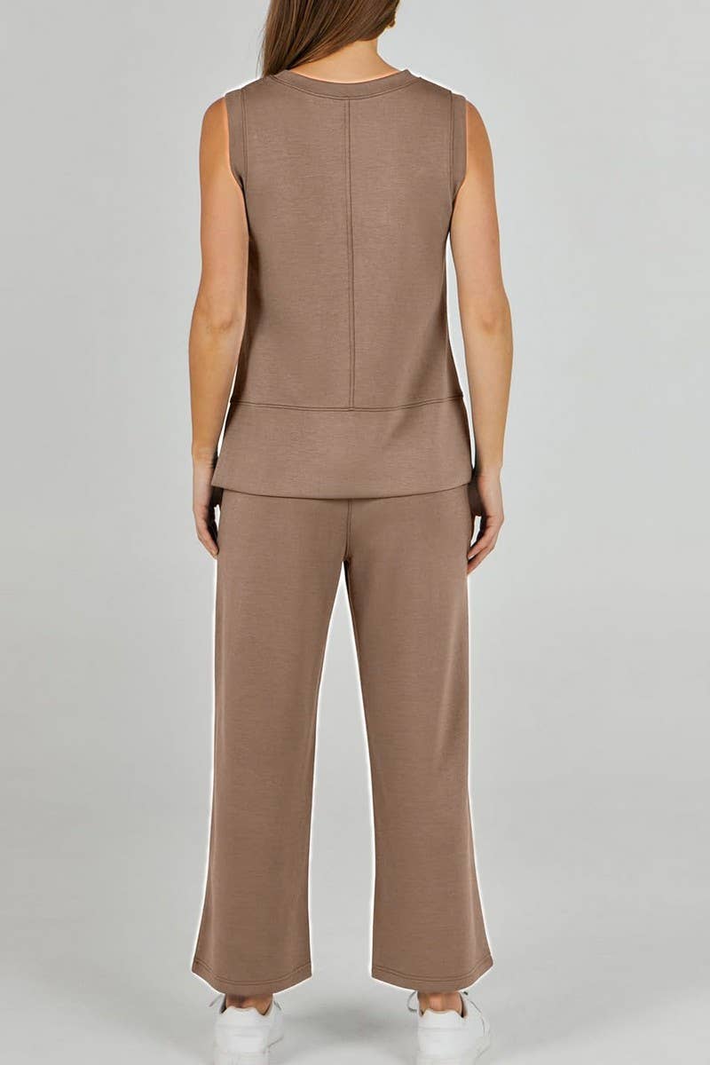 CWSTB1989_SLEEVELESS ROUND NECK STRAIGHT LEG PANTS SET