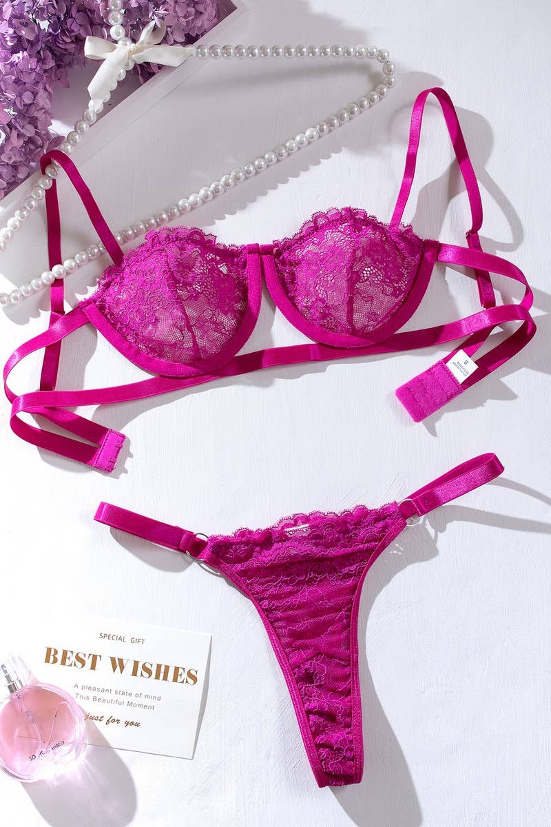 CWSS1199_LACE MESH SEE-THROUGH SEXY LINGERIE 2-PIECE SET