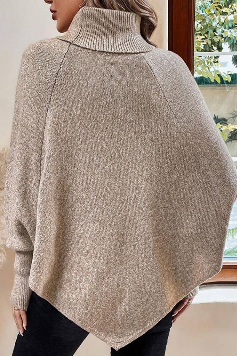 CWOSWL5206_TURTLENECK BAT-SLEEVE BUTTONS DECORATED SWEATER