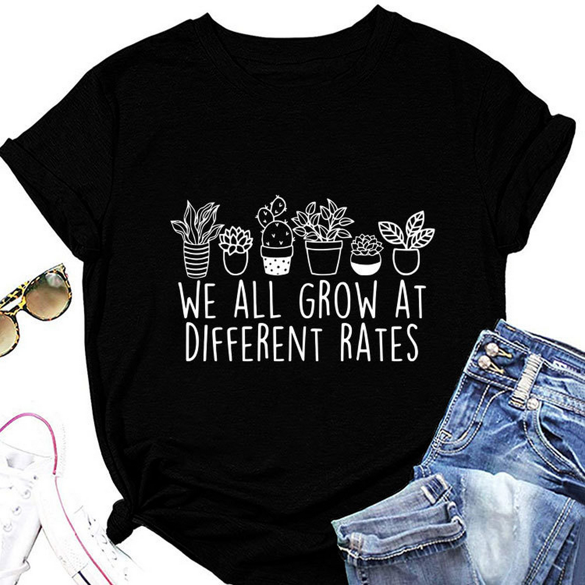 Printed Crew Neck Tee, We All Grow Graphic_CWTTS1493