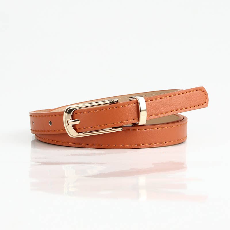 Multi-color alloy pin buckle thin waist belt