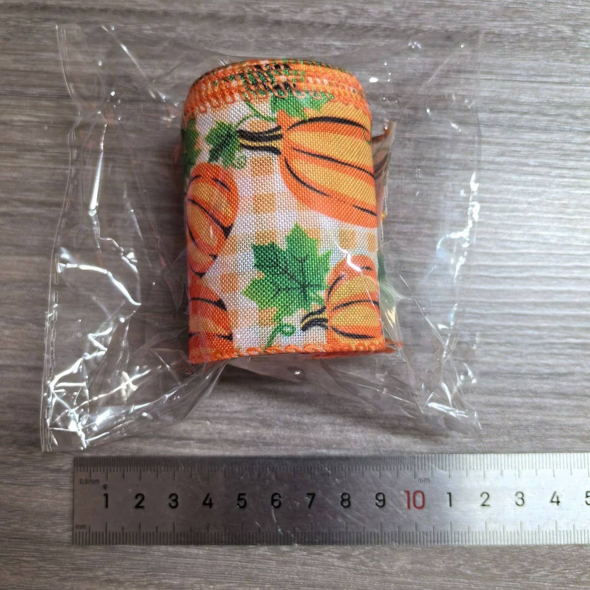 CWMM10206_THANKSGIVING RIBBON SET PUMPKIN PLAID FARMHOUSE