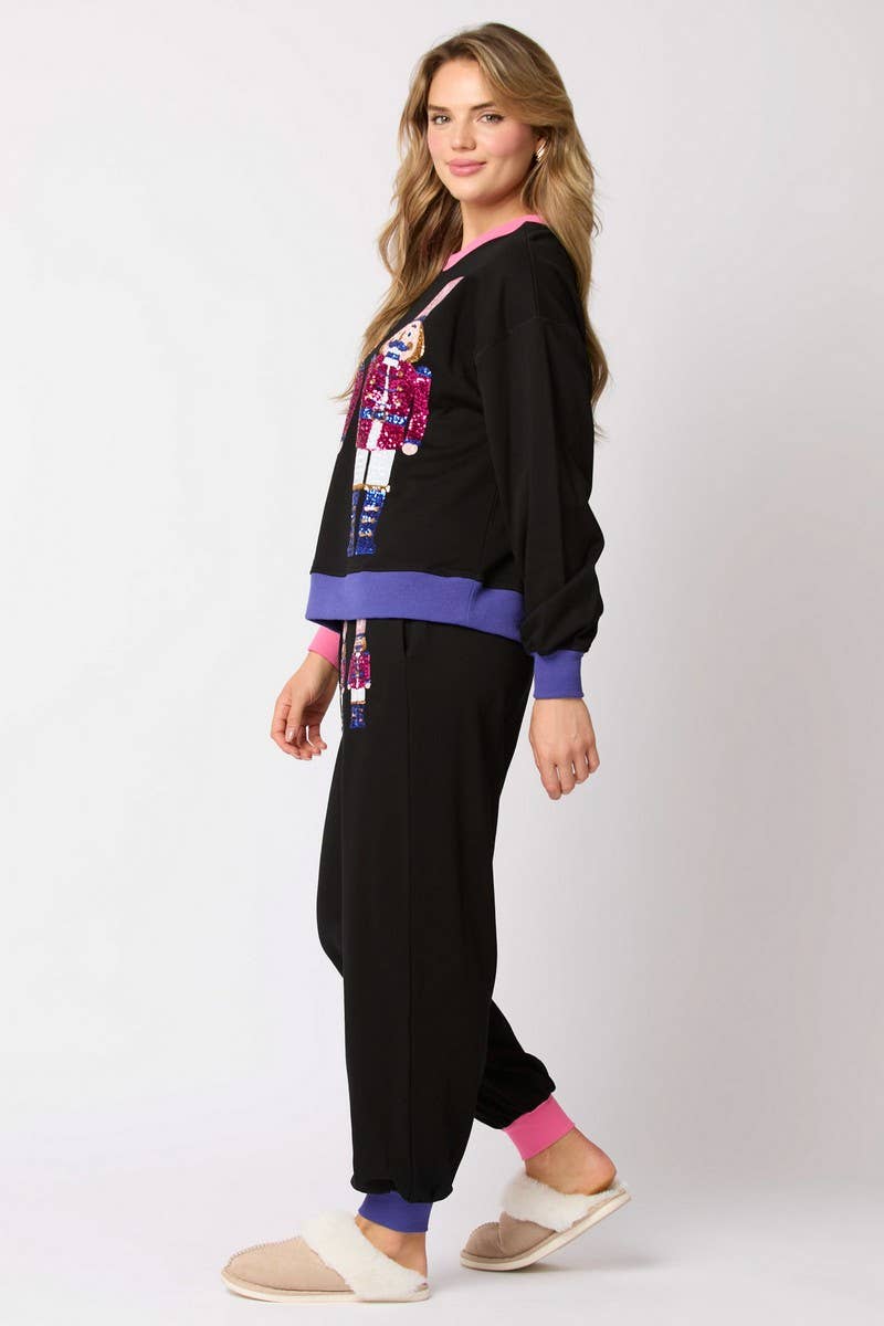 CWSTB00496_CHRISTMAS SOLDIER SEQUINED SWEATSHIRT SET