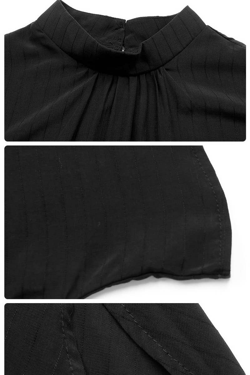 CWTSTS0401_BLACK TOP WITH STAND COLLAR AND BAT SLEEVES