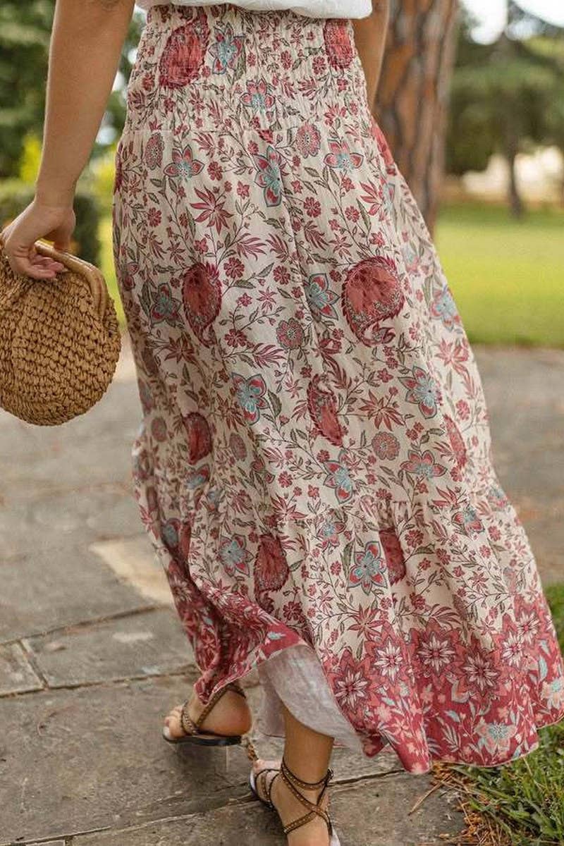 CWBLS0670_BOHO FLORAL FLOWY VACATION MAXI SKIRT