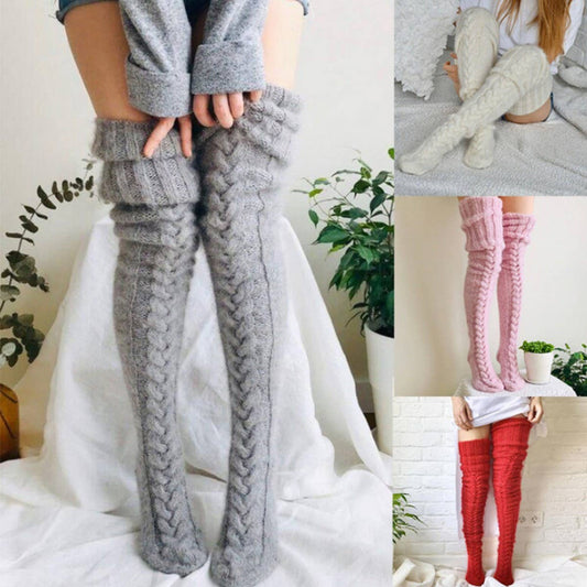 AUTUMN AND WINTER WARM SOLID COLOR KNEE SOCKS_CWMS0307