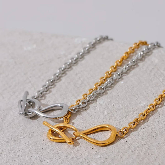 Titanium steel necklace with bow pendant
