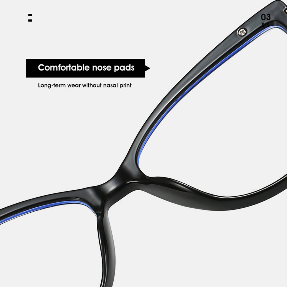 CAT-EYE TR FRAME TEMPLES BLUE LIGHT FLAT GLASSES_CWASG0275