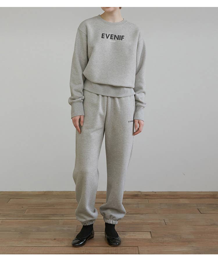 Fleece sweatshirt tight-fitting sweatpants set