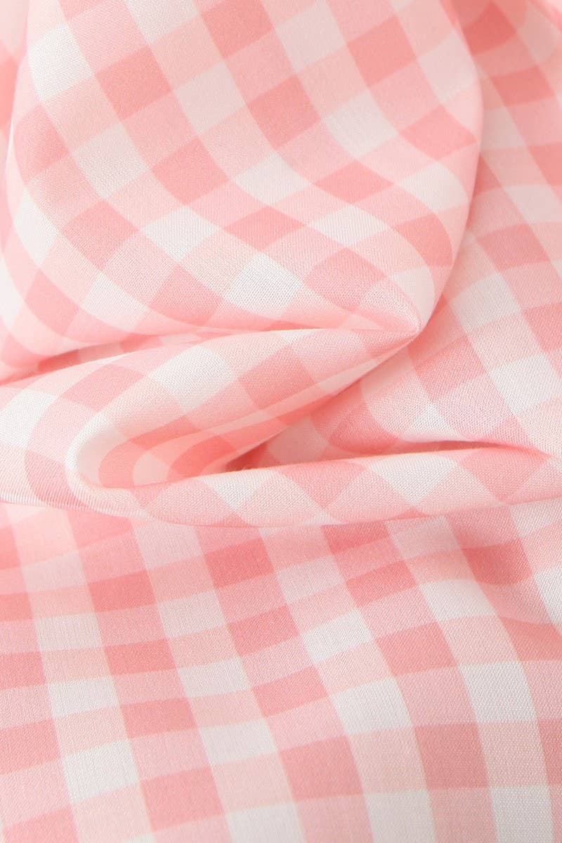 CWDMD4190_DEEP V-NECK PLAID HALTERNECK LONG DRESS