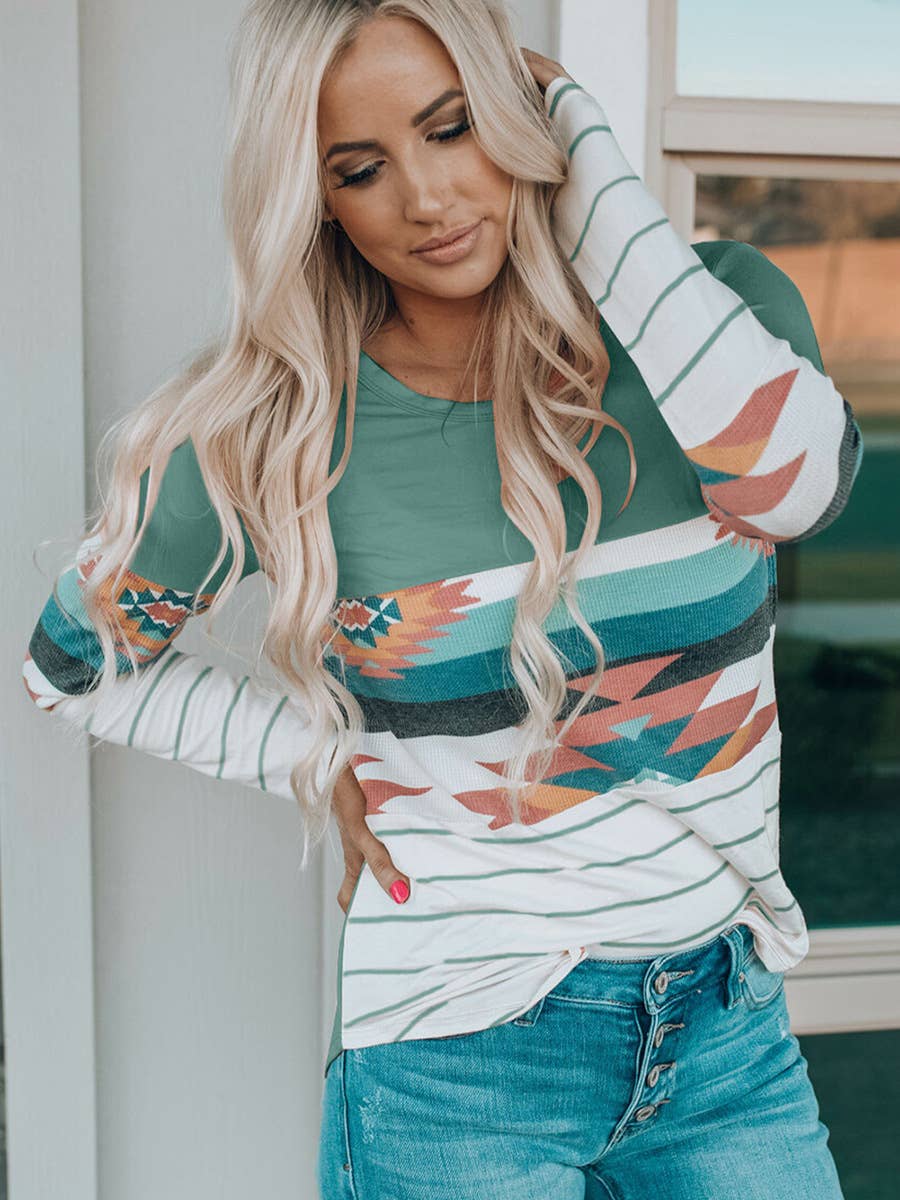 FASHION TREND PRINT SLIM-FIT CREW NECK HOODIE