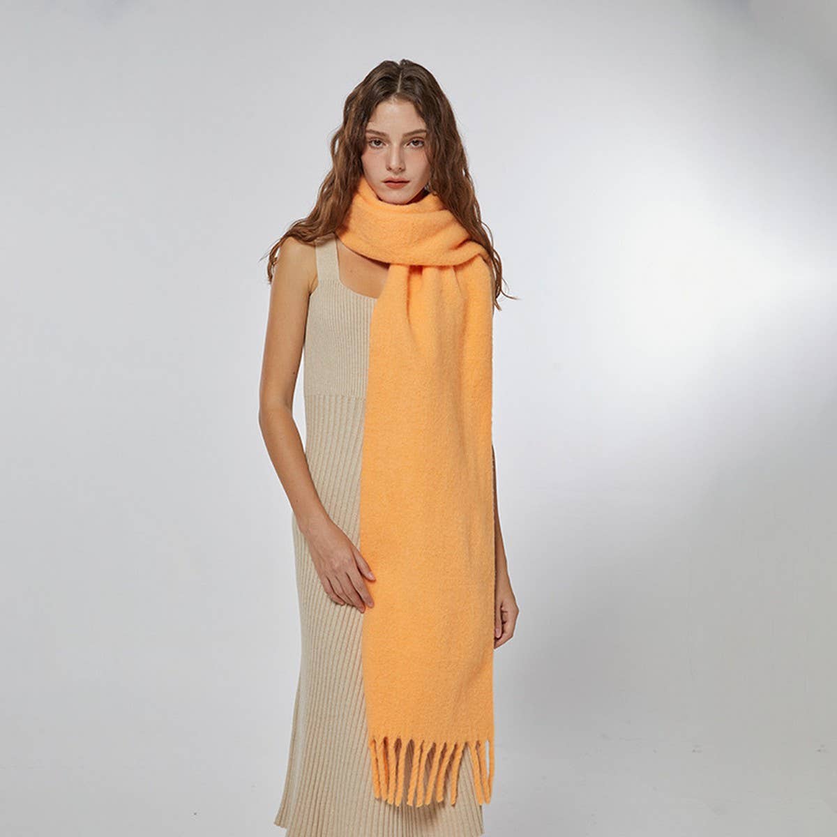 Soft Wool Spun Scarf ??Cozy Winter Neck Warmer_CWASC2317