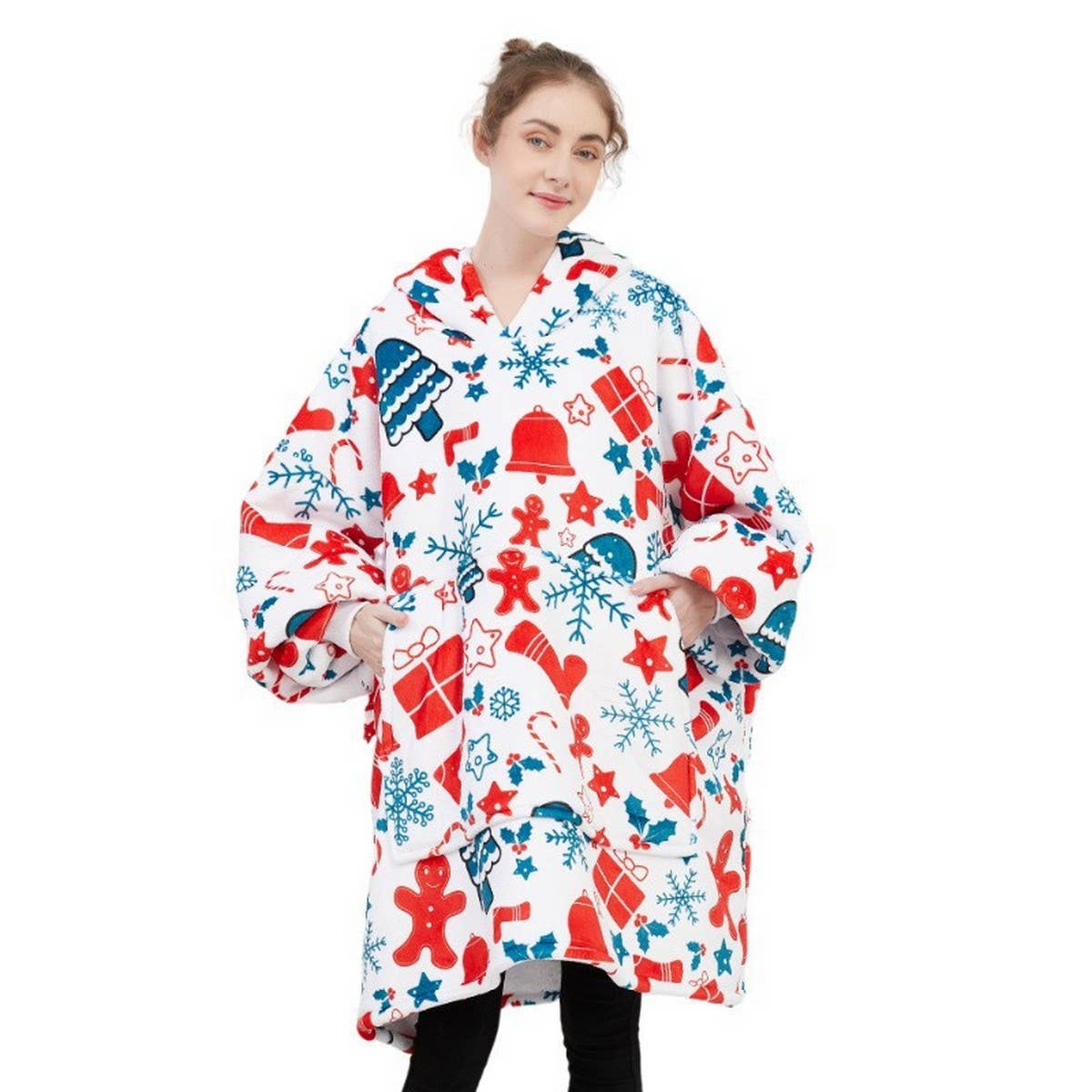 Oversized Hoodie Blanket with Cartoon Print_CWMM8984