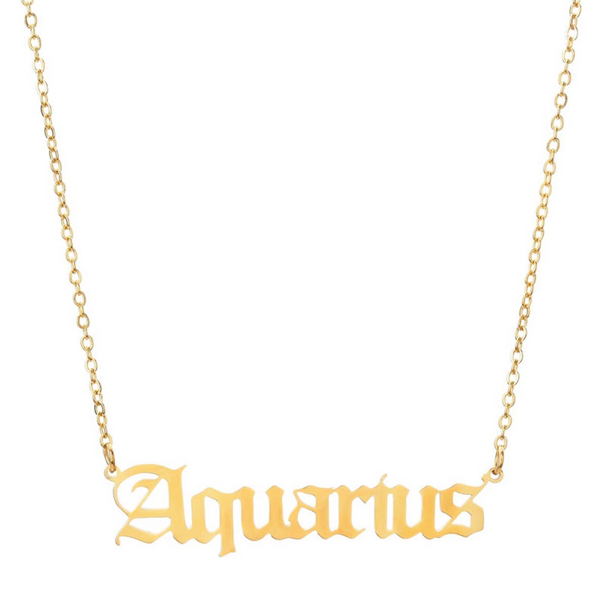 STAINLESS STEEL ZODIAC PENDANT CLAVICLE NECKLACE_CWMM2719