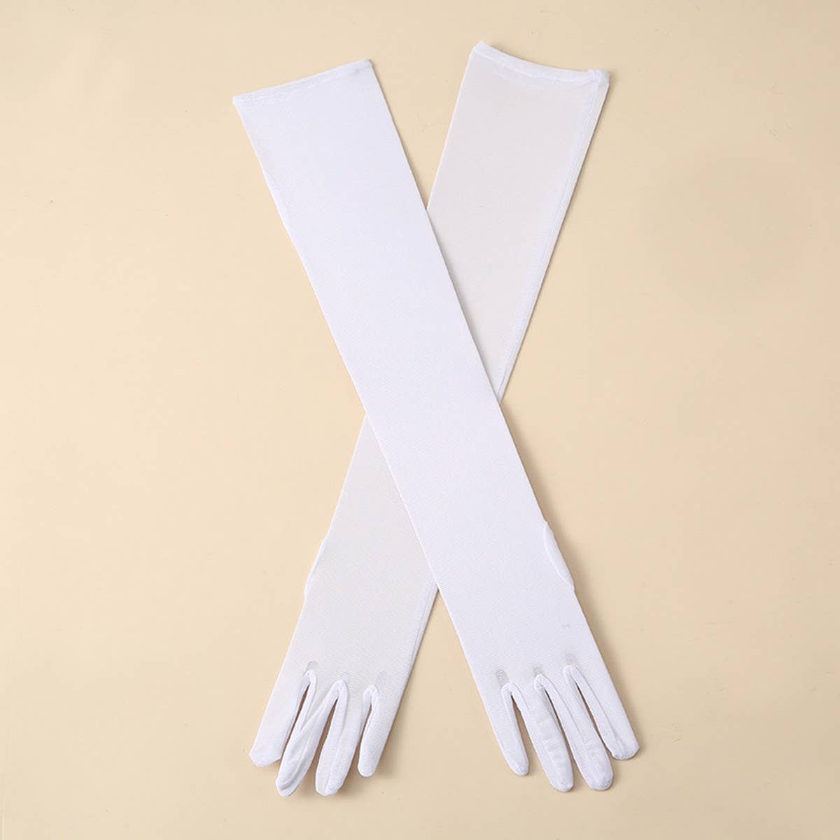 CWAG0285_1 PAIR LONG GLOVES WOMEN SATIN GLOVES