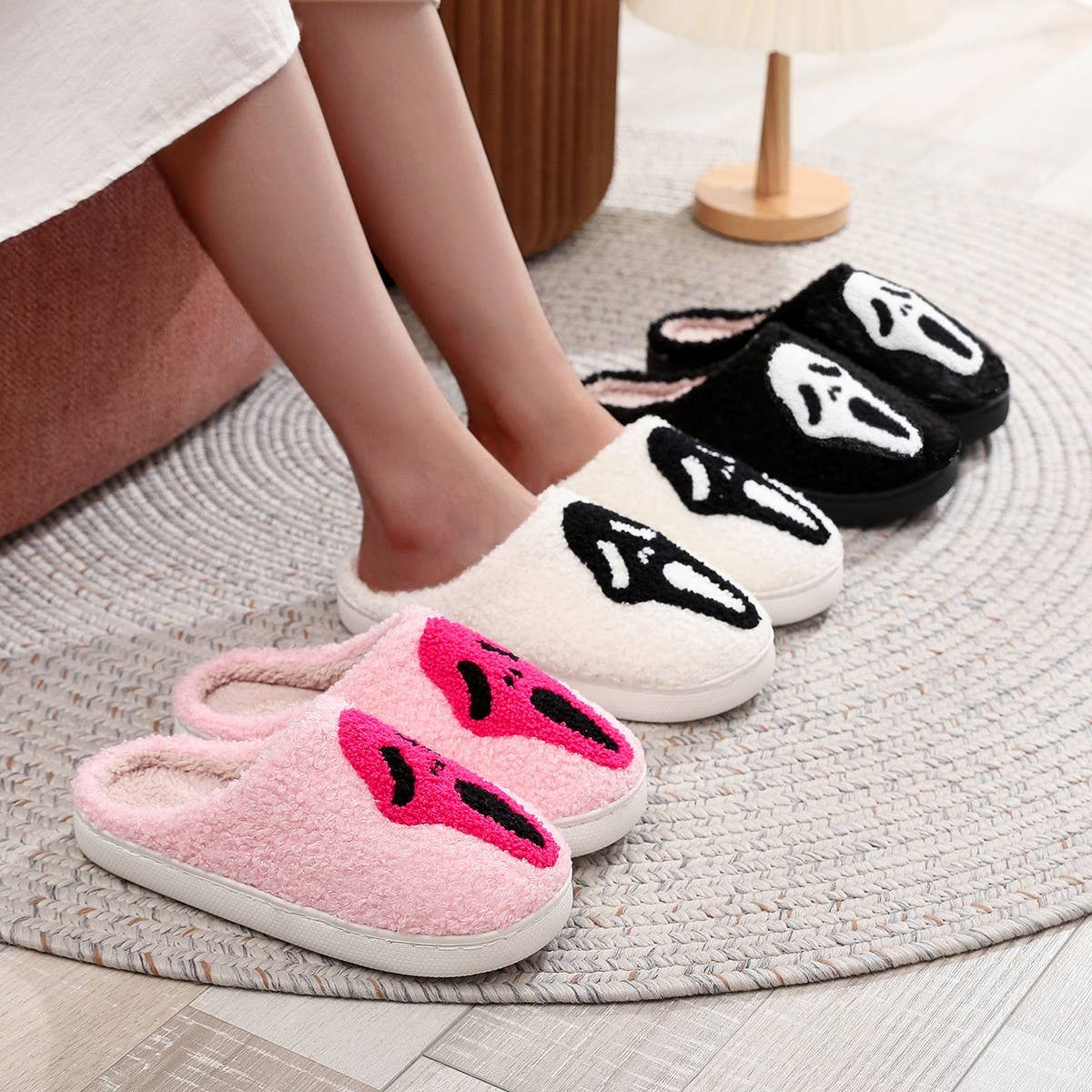 NEW HALLOWEEN GHOST FACE COTTON SLIPPERS