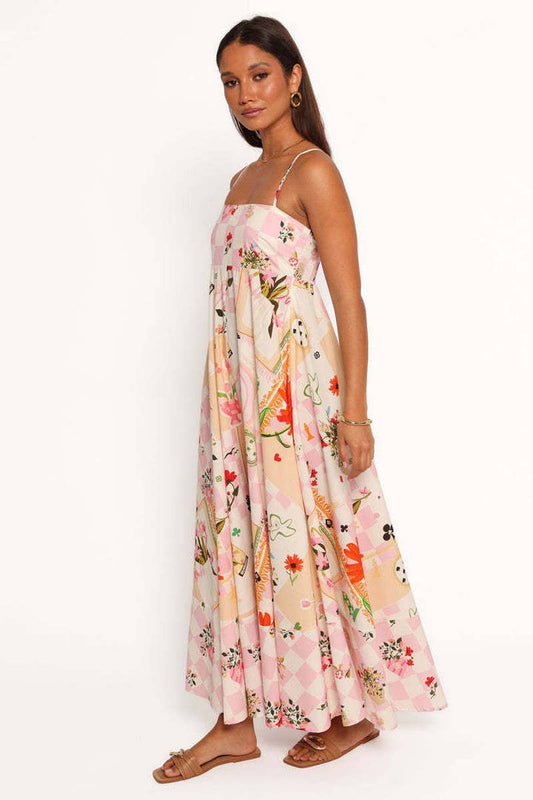 CWDMD5985_FLORAL PRINT SPAGHETTI STRAP MAXI DRESS