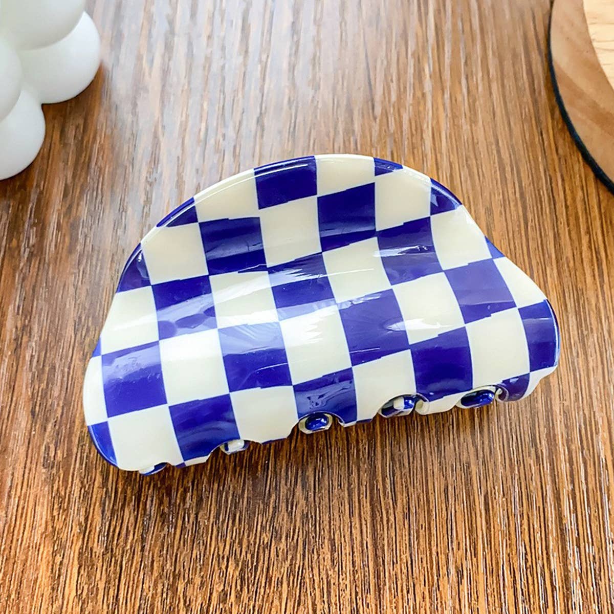 3.23"CHECKERED HAIR CLAW CLIP_CWAHA0313