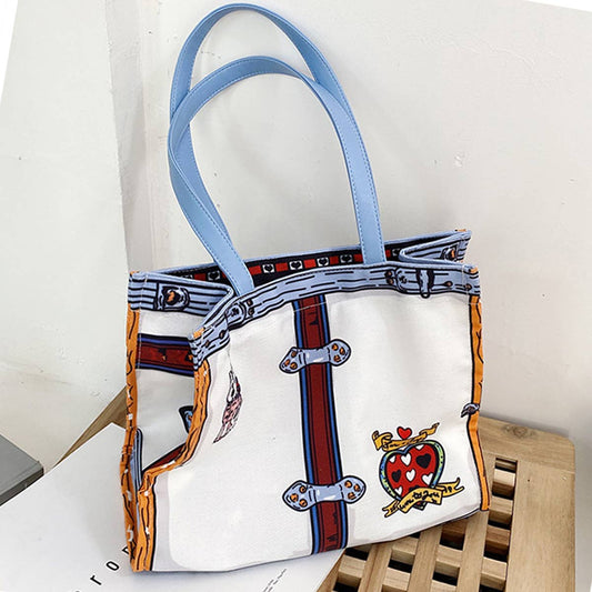SIMPLE CANVAS ONE-SHOULDER HANDBAG_CWAB0999