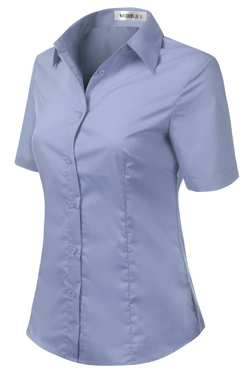 CWTSTS118-P_Slim Classic Short Sleeve Bttn Down Collar Shirt