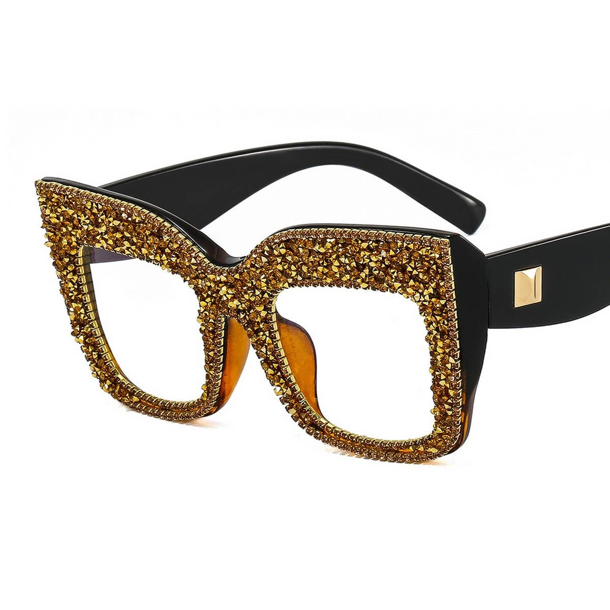 CAT'S EYE RIVET GLASSES FRAME WITH rhinestoneS_CWASG0756