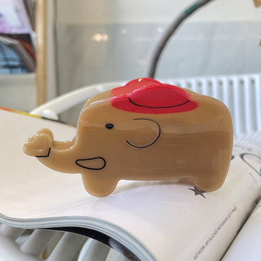 CWAHA1542_CARTOON ELEPHANT HAIR CLAW CLIP