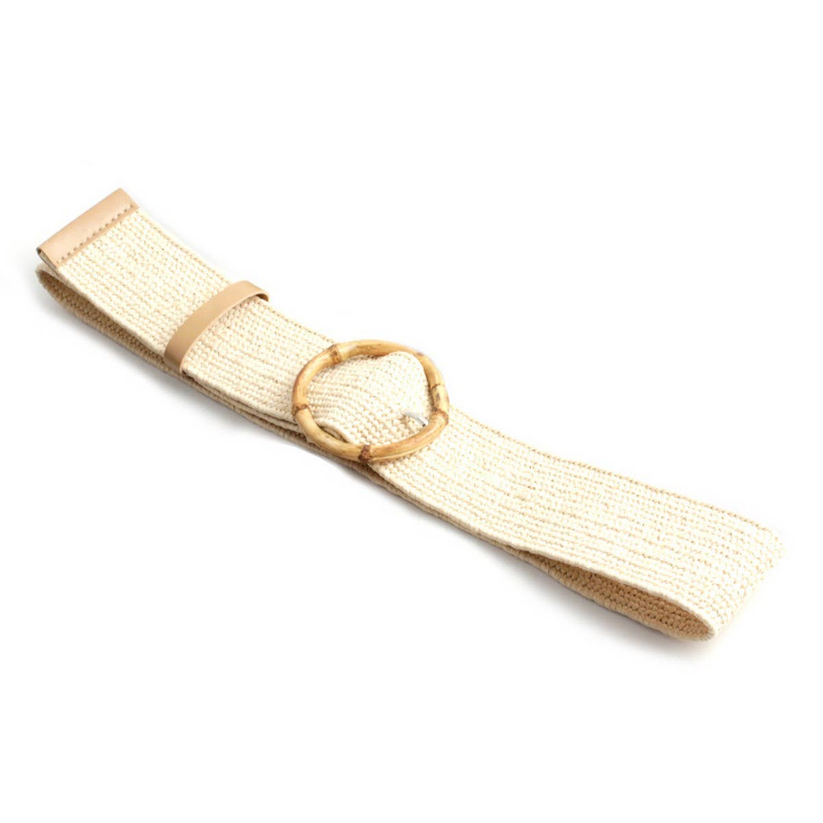 CWABE0378_ROUND BUCKLE FASHION STRETCH BELT