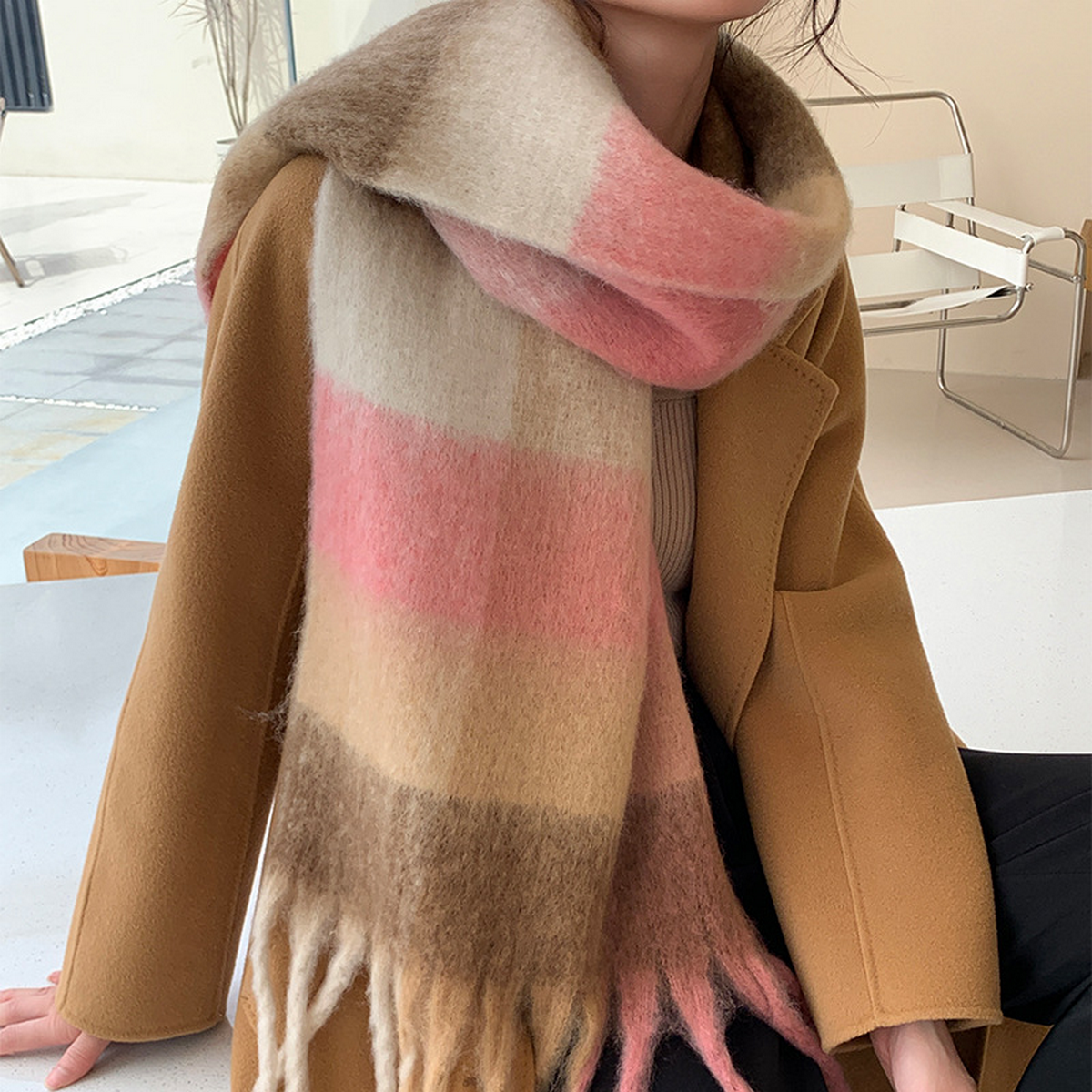 Plush AC Scarf ??Thick Soft Winter Wrap_CWASC2701