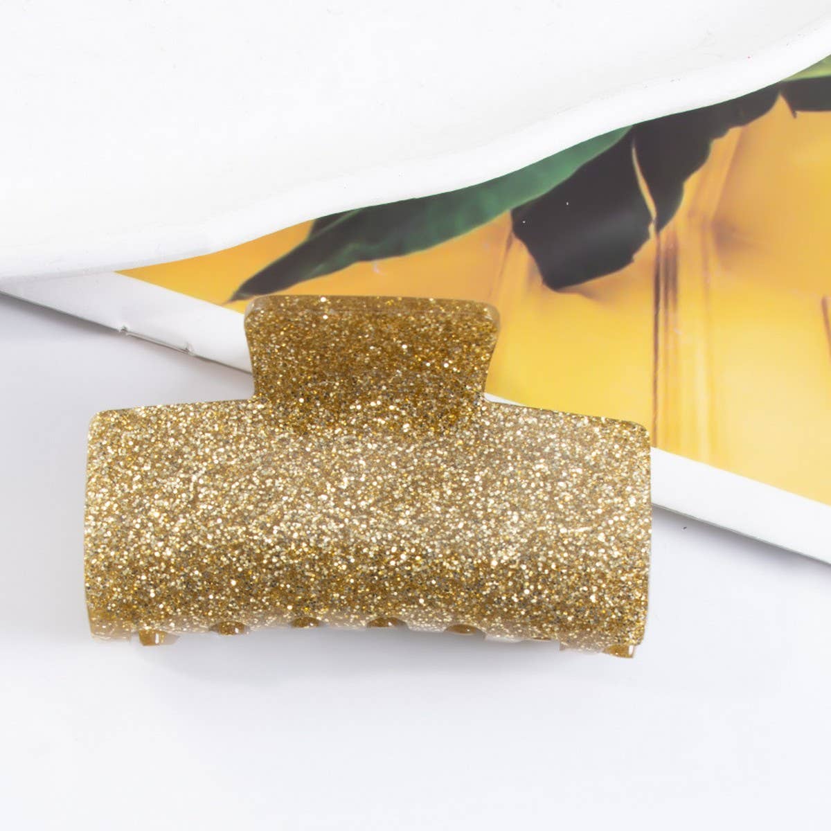 CWAHA1437_GLITTER POWDER RECTANGLE GENTLE HAIR CLAW CLIP