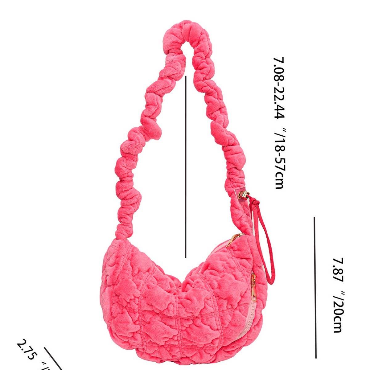 Velvet Puffy Cloud Shoulder Crossbody Bag_CUAB00491