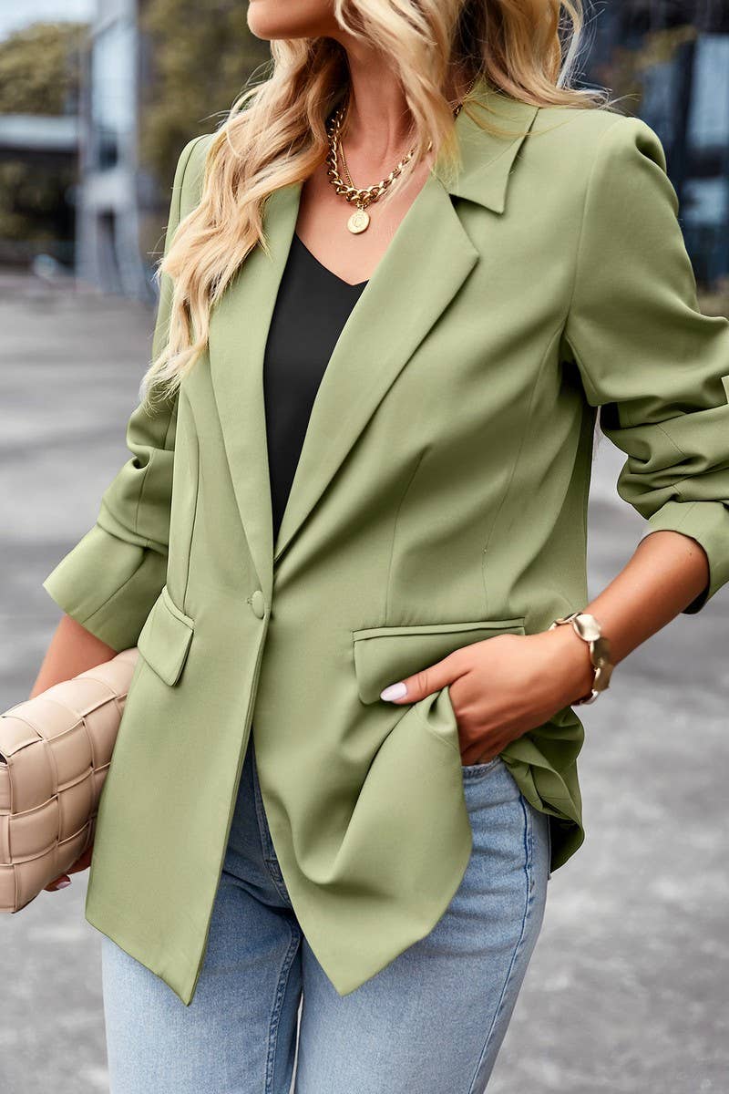 CWOBL00217_SOLID COLLARED CASUAL BLAZER JACKET