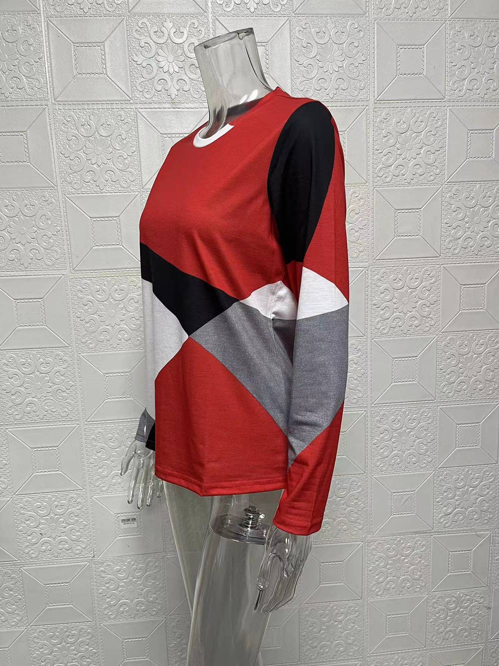 COMFORTABLE GEOMETRIC DESIGN COLOR CONTRAST SHIRT