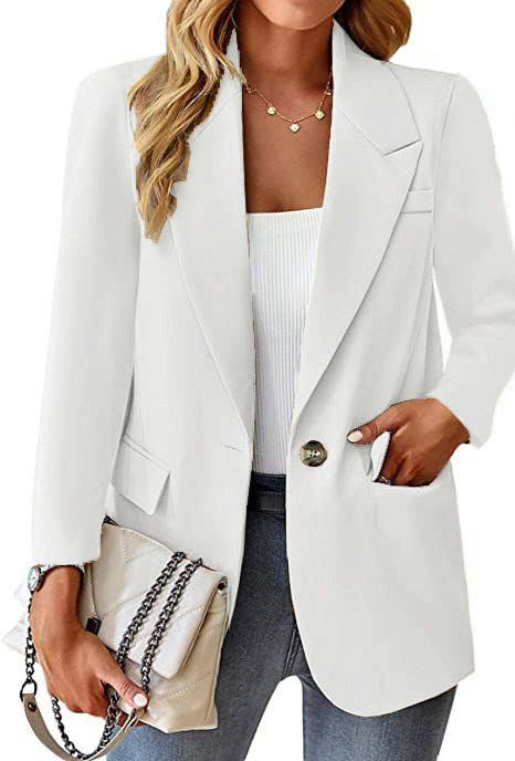 CASUAL LAPEL SLIM-FIT ONE-BUTTON SUIT JACKET