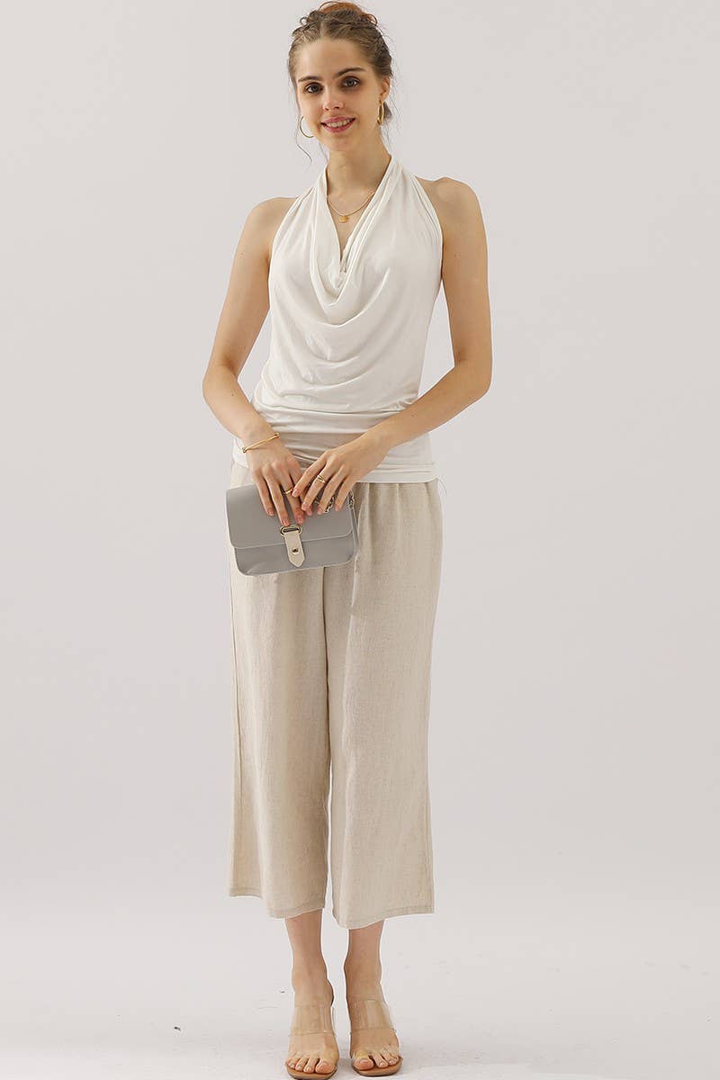 CWBLP416_EASY PULL ON LINEN CAPRIS PANTS WITH SIDE POCKET