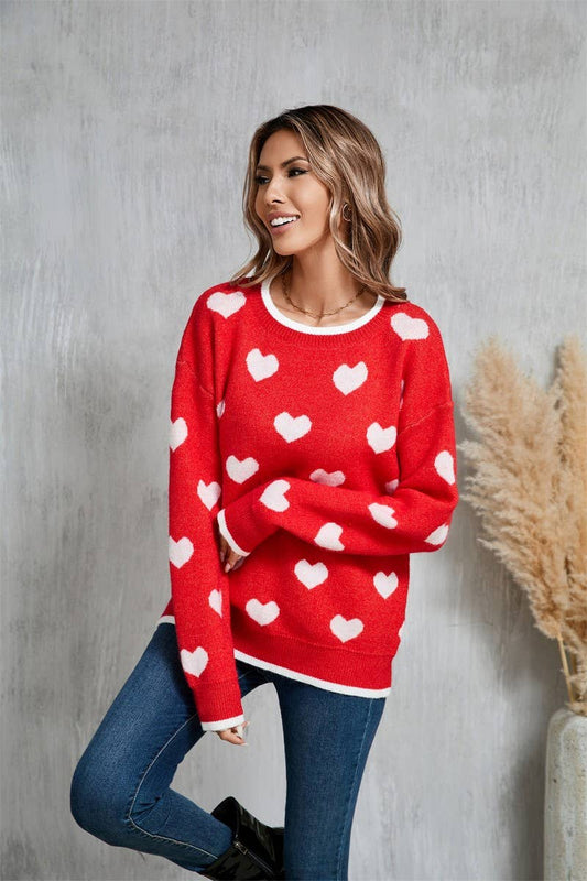 CWOSWL5761_LOVE JACQUARD VALENTINE'S DAY KNITTED SWEATER