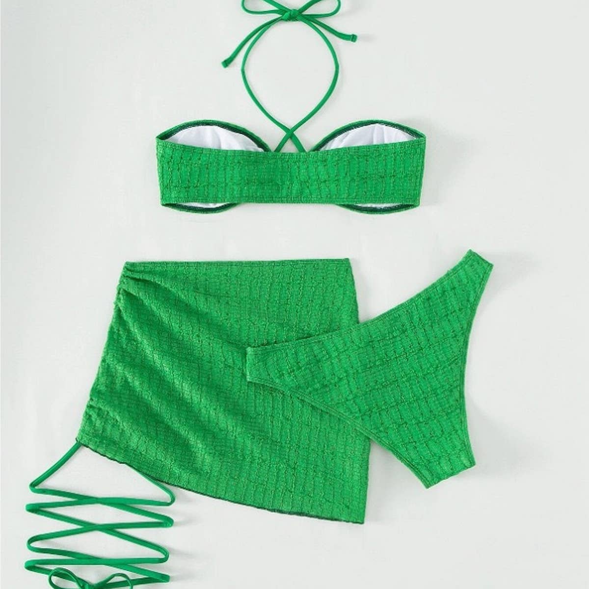 SEXY LEGGINGS WRAP SKIRT THREE PIECE SWIMSUIT