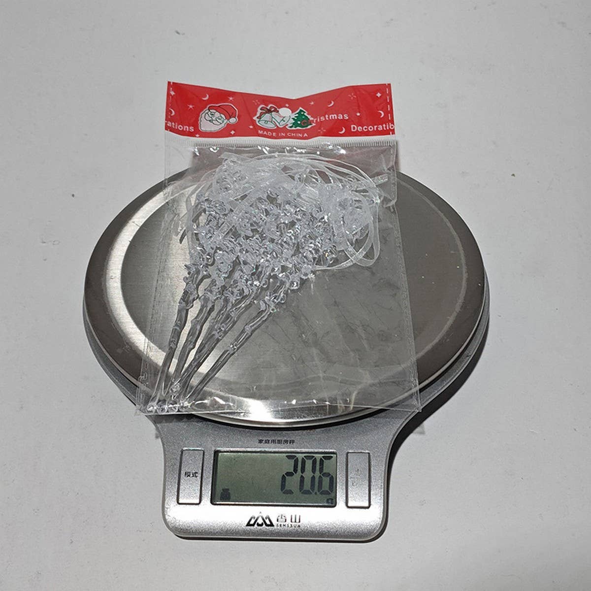 CWAHA07477_ACRYLIC ICICLE CHRISTMAS TREE HANGING ORNAMENTS