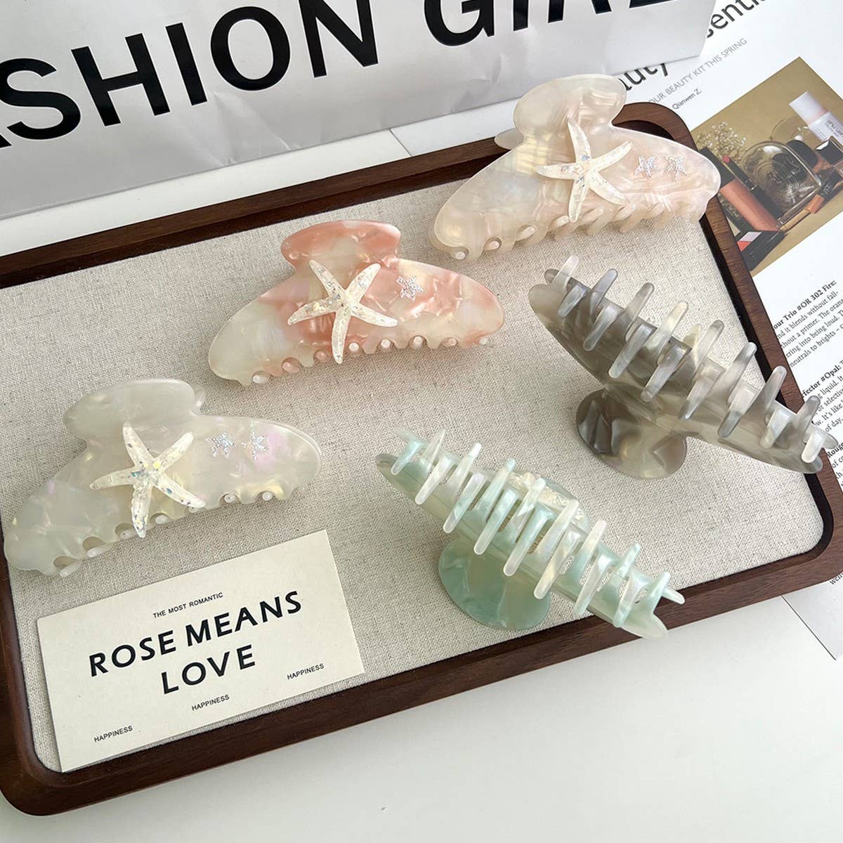 Dreamy Starfish Claw Clip ? Ocean Gradient Design