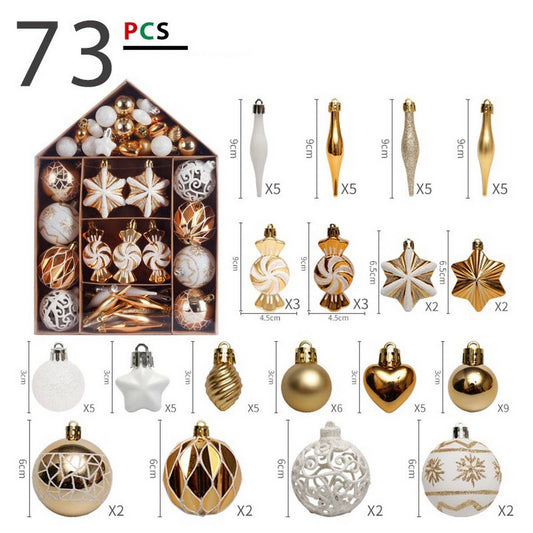 Christmas Ball Set with Painted House Design_CWMM9885