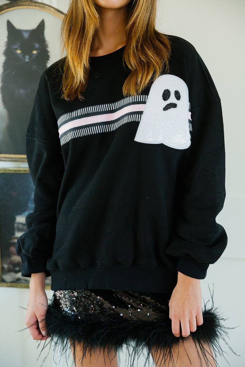 CWTBLL01229_HALLOWEEN SEQUINED LOOSE SWEATSHIRT