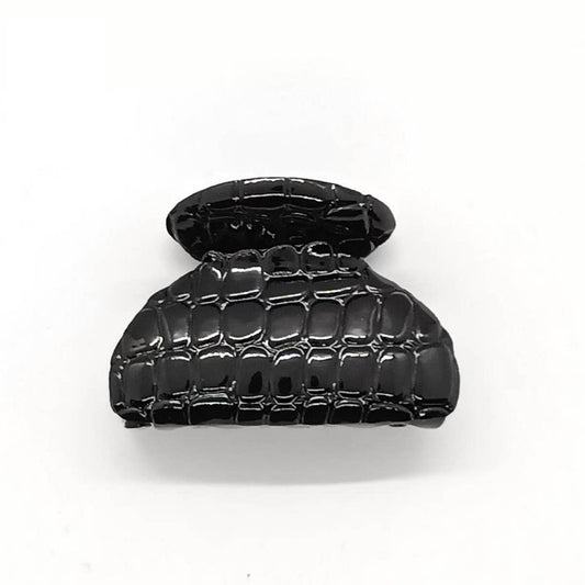 Vintage Glossy Two-Tone Croc PU Hair Claw